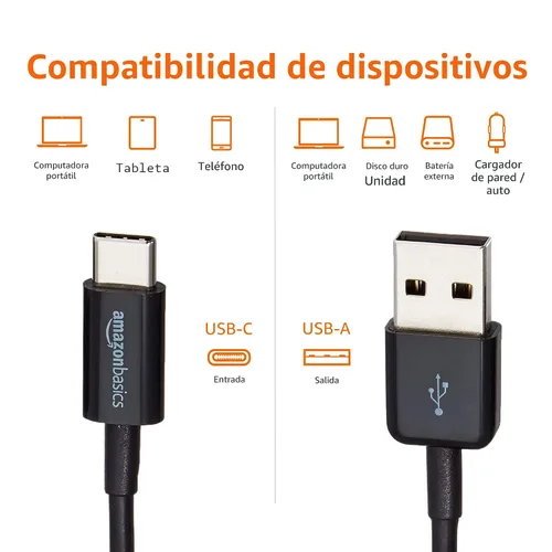 Miniatura 3 de Amazon Basics - Cable de carga rápida USB-C a USB-A 2.0, velocidad de 480Mbps, certificado USB-IF, para Apple iPhone 16/15, iPad, Samsung Galaxy