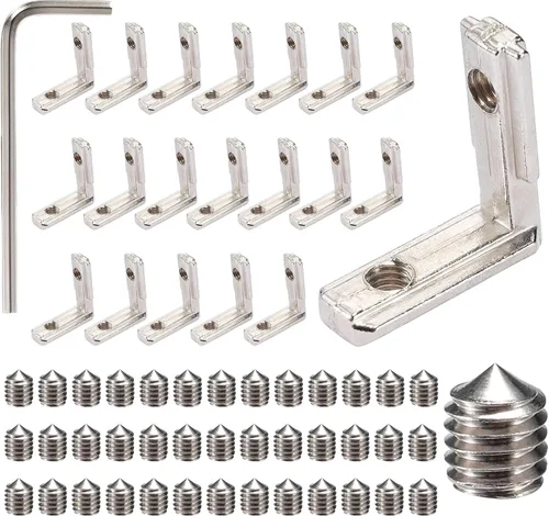Miniatura 20 de BELLA BAYS 40Series 10Sets de conector interior negro en forma de L, conector de esquina oculta, accesorios de extrusión de aluminio 4040