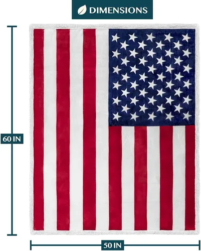 Miniatura 3 de Pavilia Manta Patriótica – Manta Decorativa de Bandera Americana para Sofá, Sillón, Cama, Forro Polar Sherpa de Microfibra Suave Reversible, Regalo
