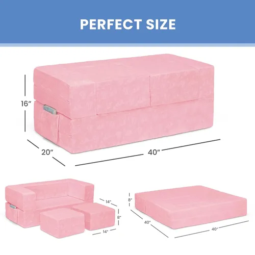 Miniatura 3 de Delta Children Serta Perfect Sleeper - Juego de sofá convertible y juego para niños y niños pequeños, sofá modular de espuma y tumbona abatible