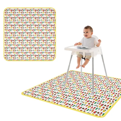 Miniatura 67 de BapronBaby Adventure Awaits - Tapete impermeable para debajo de sillas altas, suelos, mesas, tiempo de juego o artes y manualidades, lavable a