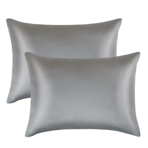 Miniatura 8 de FLXXIE Paquete de 2 fundas de almohada de satén con cremallera para niños pequeños, 13 x 18 pulgadas, lujosas y sedosas, suaves, de viaje