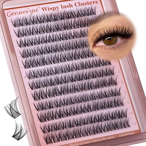 Miniatura 16 de Extensiones de pestañas en racimo con banda transparente, pestañas cortas y onduladas C, extensiones de pestañas naturales en racimo, pestañas