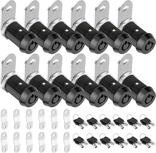 Miniatura 13 de PTEROMY Paquete de 2 cerraduras de gabinete con llaves, cerradura tubular de leva resistente de 5/8 pulgadas para cerraduras de almacenamiento