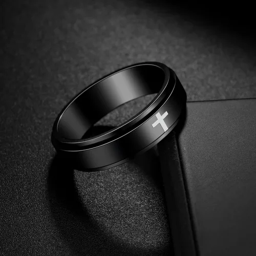 Miniatura 72 de Anillos giratorios para la ansiedad para hombre, anillos clásicos de cadena para mujeres y adultos, anillo de acero de titanio
