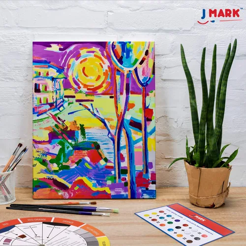 Miniatura 6 de J MARK Kit de pintura para adultos, juego de pintura y lienzo, juego de pintura acrílica y acuarela, juegos de arte