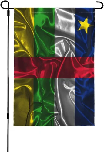Silk Style Flag Of The Central African Republic Garden Flag 28"x40" Inch Double Sided Garden Flags Home Lawn Outdoor Decor Flags Party Banner