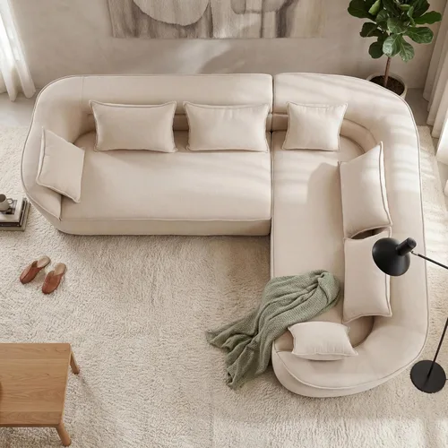 Miniatura 2 de OUYESSIR Sofá modular de gran tamaño de 111 pulgadas para sala de estar, sofá moderno de felpilla de lujo de 4 plazas, asiento extra profundo, sofá