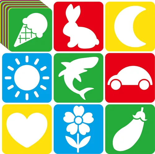 Miniatura 9 de 36 plantillas de dibujo de animales para niños de 8 pulgadas, plantillas de tiza para acera, pintura grande, lavable, reutilizable, animales