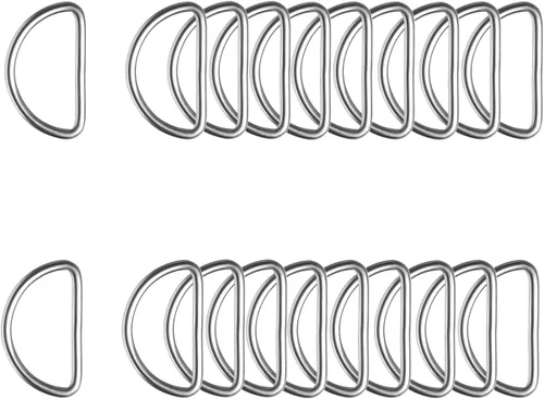 Miniatura 24 de 20 piezas de anillos en D de 1" (25mm) soldados de metal fuerte bronce semi-circular para collares de mascotas, hardware, bolsas, anillo de hebilla