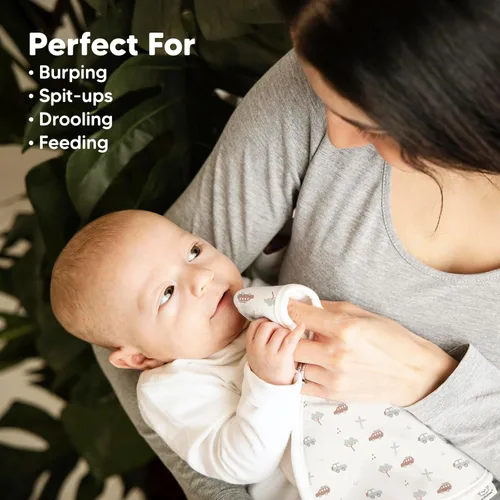 Miniatura 5 de Paños orgánicos para eructos para bebés niños y niñas, paquete de 5 paños de algodón súper absorbentes para bebés, trapos suaves y afelpados