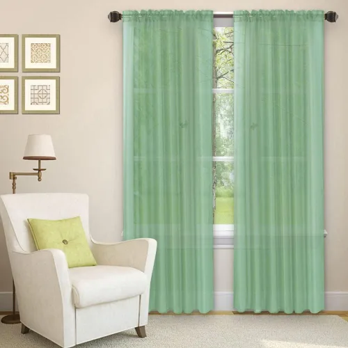 Miniatura 10 de Golden Linens LLC Juego de 2 paneles transparentes de color gris para ventana, bolsillo para barra, 54 pulgadas de ancho x 84 pulgadas de largo cada