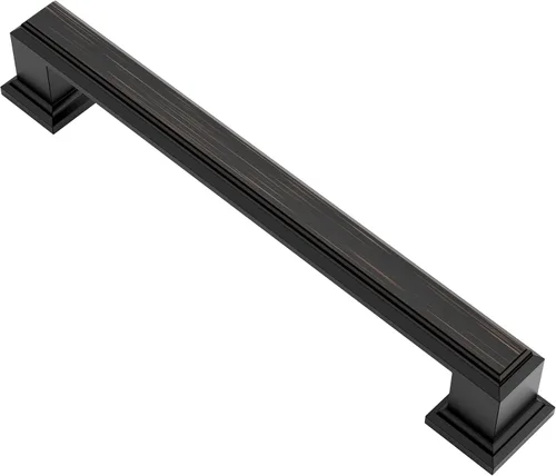 Miniatura 74 de Alzassbg - Paquete de 10 tiradores de gabinete de níquel negro cepillado de 3 pulgadas (76mm) con agujero central, manijas de gabinete de cocina