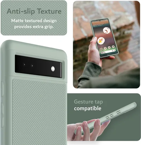 Miniatura 5 de TUDIA MergeGrip [grado militar] Funda protectora para Google Pixel 6a (2022), [probada en caídas], de doble capa, a prueba de golpes, delgada, Green
