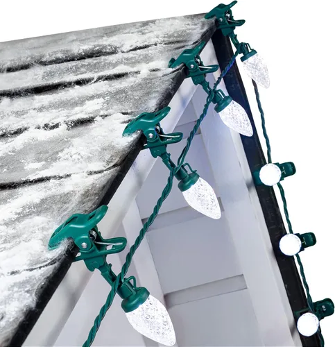 Miniatura 9 de Brightown Luces LED de Navidad C9 para Exteriores, 99 Pies 150 Luces LED C9 en Cadena con 150 Clips de Resorte, Luces de Árbol de Navidad Varios