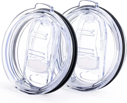 Juego de 2 tapas de 591 ml para vaso de 20 onzas, tapas de repuesto a prueba de derrames y resistentes a salpicaduras con deslizador para tazas de