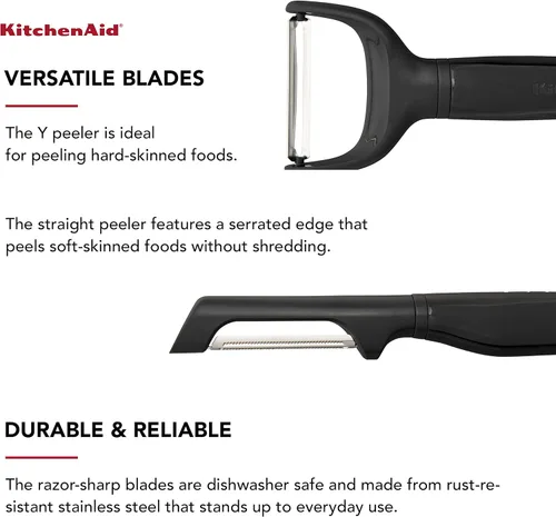 Miniatura 5 de KitchenAid Universal Euro Y Pelador, Juego De 2, Negro