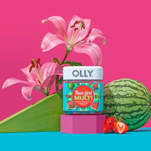 Miniatura 10 de OLLY Teen Girl Multi Gummy, piel saludable y apoyo inmunológico*, vitaminas esenciales, biotina, zinc, multivitamínico masticable, sabor a melón