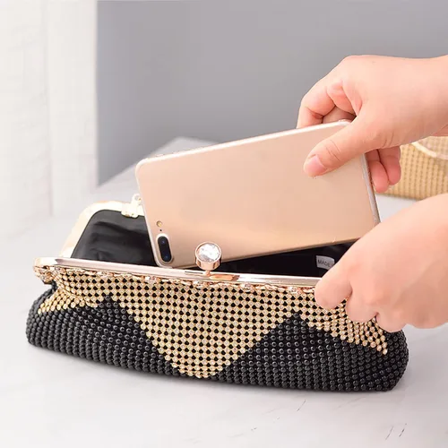 Miniatura 6 de Bolso de mano de noche para mujer, bolso de cristal con diamantes de imitación