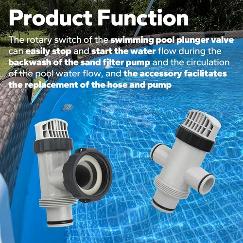 Miniatura 6 de 11872 Válvula de émbolo de manguera doble dividida y válvula de émbolo compatible con accesorio de pieza de piscina de repuesto Intex, accesorio