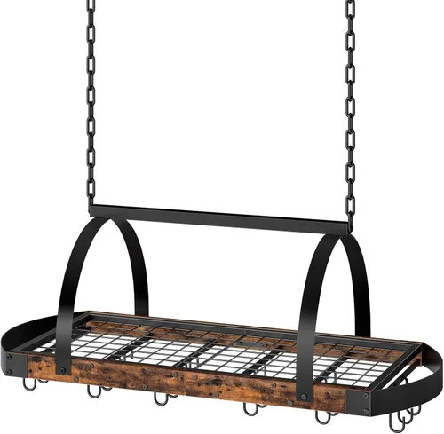 Miniatura 10 de CHOEZON Estante para ollas colgante, colgador de ollas para la cocina, soporte para ollas montado en el techo, organizador de utensilios de cocina