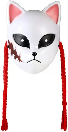 Miniatura 6 de Oikawa Sabito - Máscara de zorro para cosplay, accesorios de anime, accesorio de disfraz con collar para Halloween