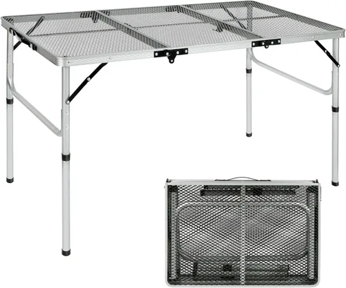 Miniatura 14 de REDCAMP Mesa plegable portátil con fregadero para exterior, soporte de parrilla de metal de aluminio ligero, mesa de picnic para camping, cocina