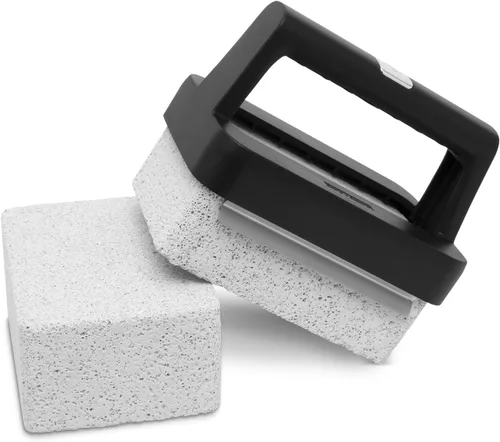 Miniatura 5 de Weber Kit de limpieza de plancha, 8 piezas – Rascador de plancha resistente, almohadillas para fregar, piedras de limpieza y asas de fácil agarre