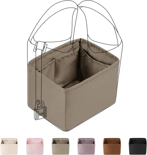 DGAZ Organizador de bolso, sedoso y suave, seda, bolso de mano de lujo en moldeadores de bolsa, para mujer, se adapta a picotin1822 bolsas (gris