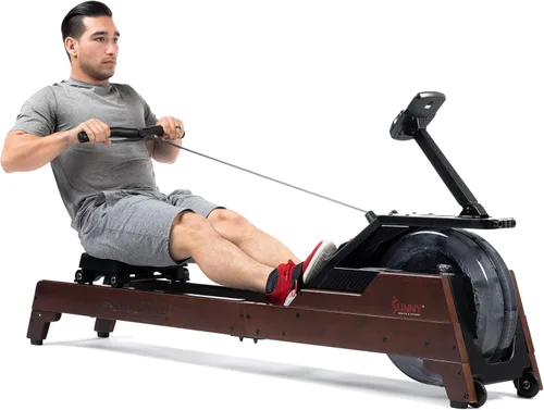 Miniatura 9 de Sunny Health & Fitness Premium Water Rower w/Intensive Dynamic Real-Time Resistance, 300 LB Capacity Flip-able Rowing Machine for Home Training