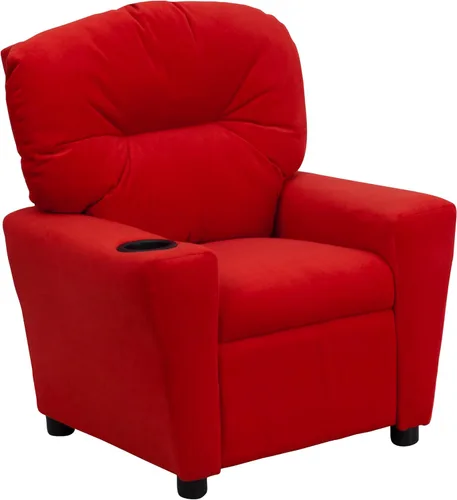 Miniatura 28 de Flash Furniture Chandler LeatherSoft - Silla reclinable para niños con portavasos y reclinable de seguridad, silla reclinable contemporánea