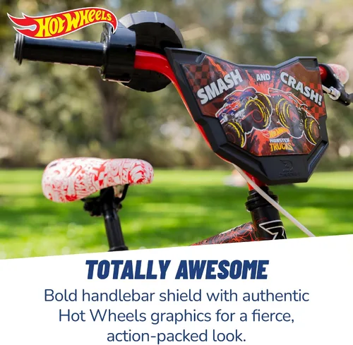 Miniatura 5 de Dynacraft Hot Wheels BMX Bike for Boys, 12-18 Inch Kids Bike, Ages 3-9, Rev Grip Handlebar Feature, Red & Black