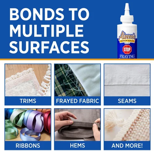 Miniatura 4 de Aleene's - Adhesivo para detener el deshilachado y reparación de bordes, pegamento sellador de costuras para bordes deshilachados en tela, 4 fl oz