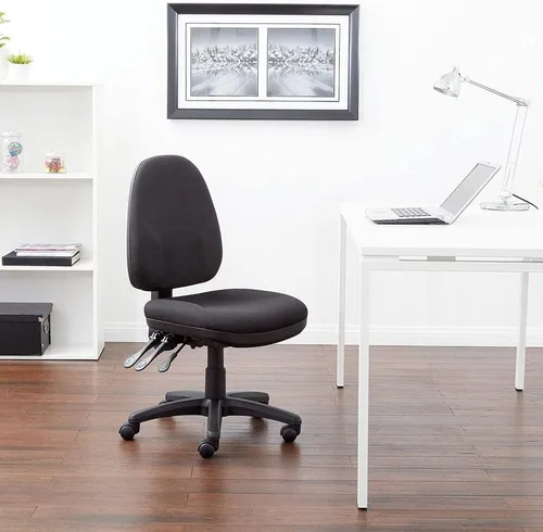 Miniatura 2 de Office Star - Silla ergonómica de oficina de doble función con respaldo acolchado ajustable y soporte lumbar integrado, sin brazos, tela de polvo