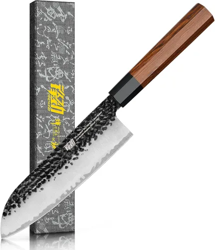 FINDKING Dynasty Series - Cuchillo japonés Santoku, cuchillo de cocina profesional, hoja de acero de alto carbono 9Cr18MoV, mango octogonal de
