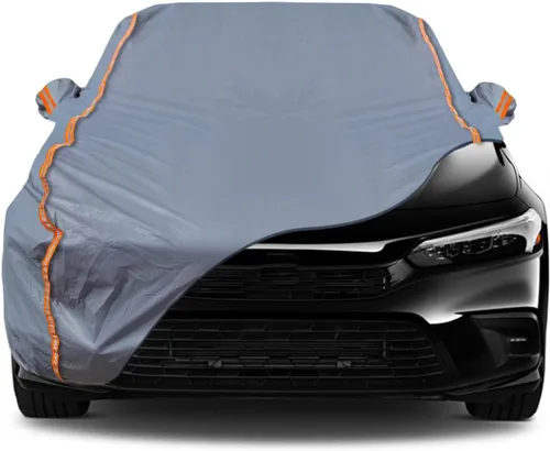 Miniatura 39 de TUCAREST - Funda de auto completa de 6 capas de alta calidad, diseño de cremallera de carcasa dura, impermeable, resistente a la intemperie