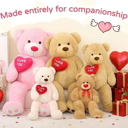 Miniatura 6 de MaoGoLan Oso de peluche gigante de 52" Oso de peluche - Te amo Corazón rojo Oso de peluche grande para regalo de San Valentín, aniversario, larga