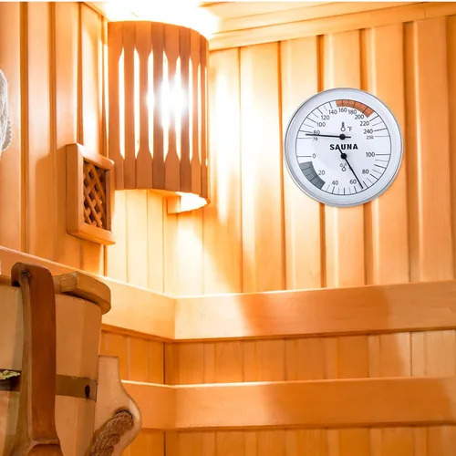 Miniatura 6 de Termómetro de sauna 2 en 1, higrómetro Fahrenheit, medidor de temperatura de humedad interior, monitor para sala de vapor infrarrojo, baño, spa
