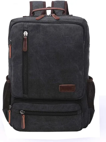 Miniatura 9 de Mochila de lona vintage, mochila resistente para senderismo y campamento, mochila casual para hombres y mujeres, se adapta a portátiles de 15.6 Café