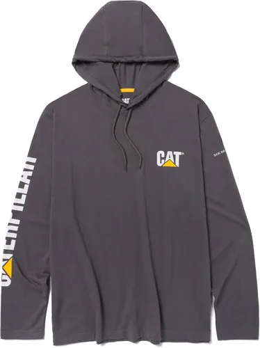 Miniatura 25 de Caterpillar Camisas largas con capucha para hombre con protección UPF 50, control de humedad y logotipo de gato en la manga