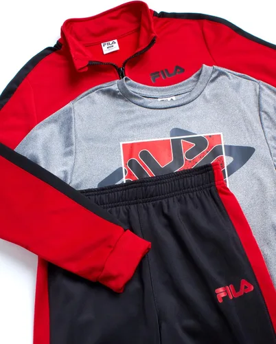 Miniatura 3 de Fila Conjunto deportivo deportivo para niños, sudadera de tricot de 3 piezas, pantalones deportivos, camisa, ropa deportiva para niños (4-16)