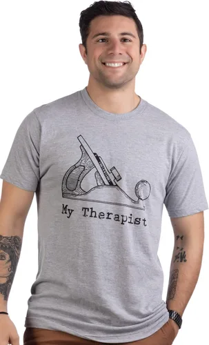 Miniatura 2 de My Therapist (cepilladora de madera) Divertida camiseta de carpintero de aserrín para trabajar la madera