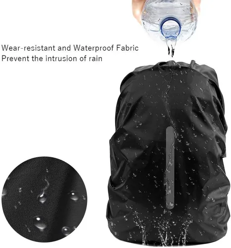 Miniatura 2 de LAMA Paquete de 2 fundas impermeables para la lluvia para mochila, mochila reflectante contra el polvo, antirrobo, ciclismo, senderismo, campamento