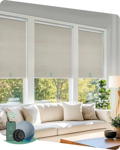 Miniatura 30 de Yoolax - cortinas enrollables motorizadas sin cenefa Vinilo opaco gris claro