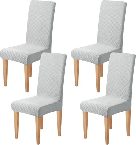 Miniatura 17 de Dioxide Fundas de Silla de Alto Estirar para Sillas de Comedor, Juego de Fundas de Silla de Comedor Lavables de 4, Fundas de Asiento de Silla