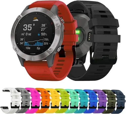 Miniatura 5 de AISPORTS Correa de silicona compatible con Garmin Fenix 7/7 Pro/6/6 Pro/5/5 Plus, correa de reloj de ajuste rápido de 0.866 pulgadas, correa Azul