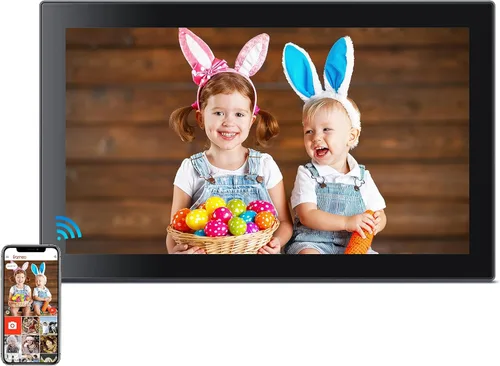 Miniatura 10 de Frameo - Marco de fotos digital WiFi de 10.1 pulgadas con almacenamiento de 32 GB, pantalla táctil IPS HD de 1280 x 800P, envía fotos/videos desde