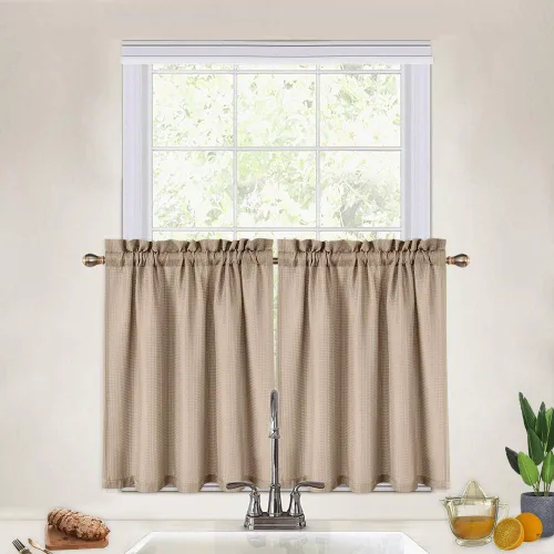 Miniatura 30 de CAROMIO - Cortina para cocina, cortina texturizada, cortinas para ventana de baño, varios tamaños