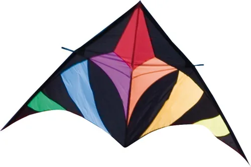 HQ Flowtail Delta 600 - Cometa deportiva de una sola línea de 79 pulgadas, color: arcoíris, diversión activa al aire libre para edades de 12 años en