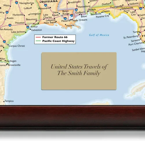 Miniatura 3 de Map Your Travels Arte de pared personalizado de viajero de Estados Unidos Marco de madera premium Arte de pared detallado de Estados Unidos